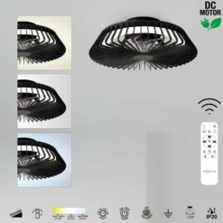 LED-Deckenventilator Himalaya Mini, schwarz, DC, leise, CCT