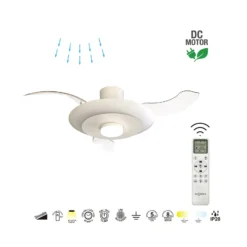 LED-Deckenventilator Kyoto, weiß, DC, leise, CCT, 106 cm