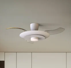 LED-Deckenventilator Kyoto, weiß, DC, leise, CCT, 106 cm