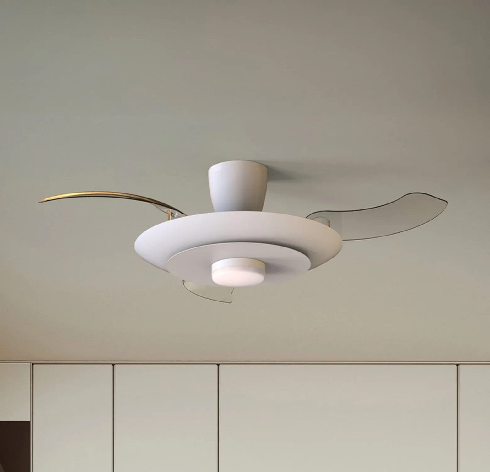 LED-Deckenventilator Kyoto, weiß, DC, leise, CCT, 106 cm