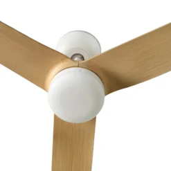 LED-Deckenventilator Punt M weiß/holz DC leise Ø 130 cm CCT