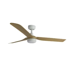 LED-Deckenventilator Punt M weiß/holz DC leise Ø 130 cm CCT