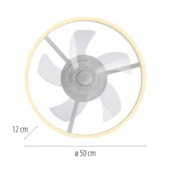 LED-Deckenventilator Rita weiß, CCT, Fernbedienung, Ø 50 cm