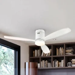LED-Deckenventilator Siroco, weiß, Ø 132 cm, leise, CCT