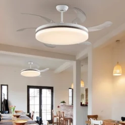 LED-Deckenventilator Vento weiß/bronze/klar, Ø 150 cm leise
