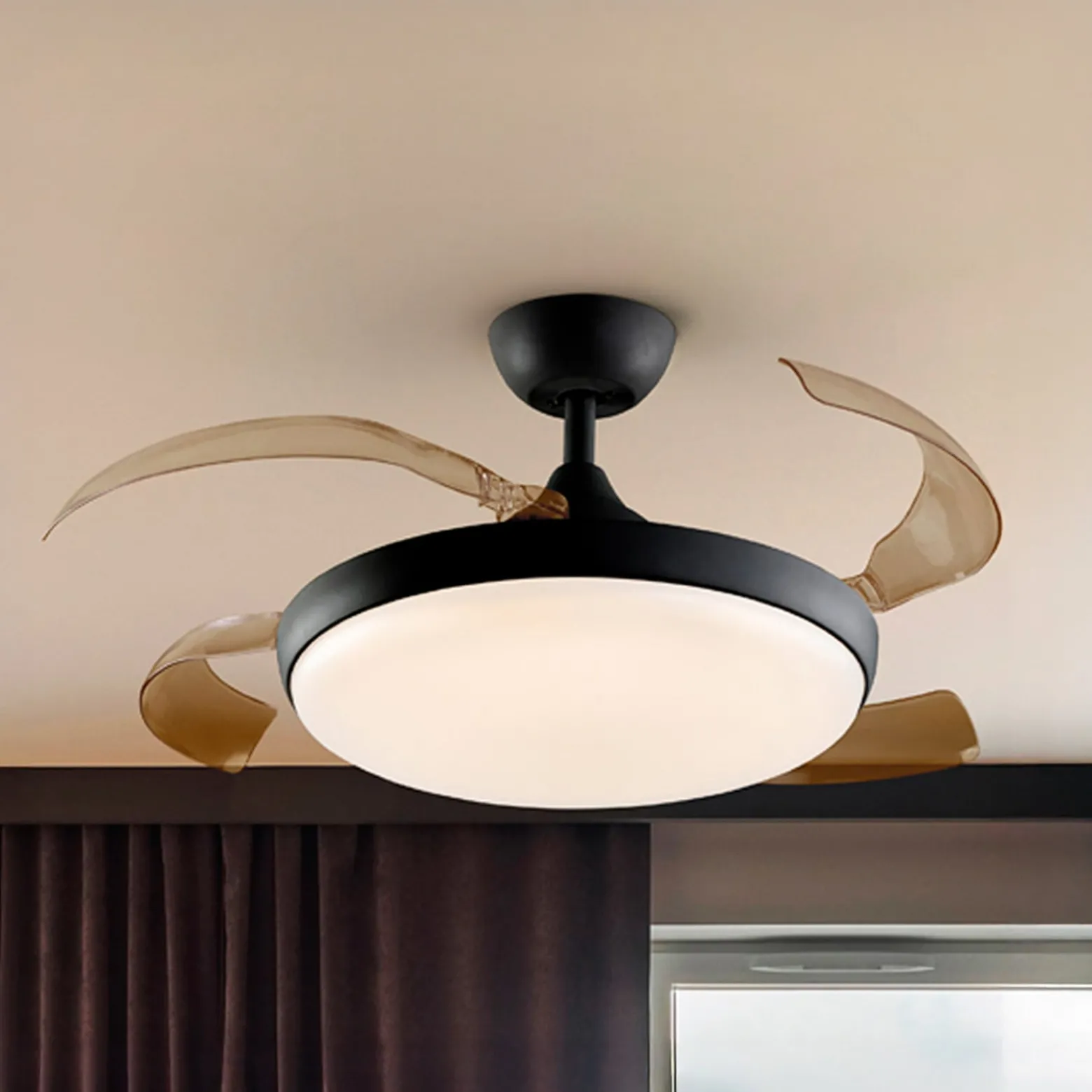 LED-Deckenventilator Venturi schwarz/rauch DC Ø 106 cm leise