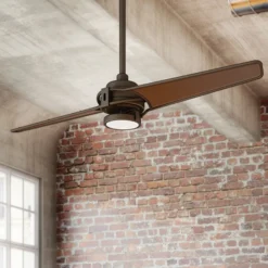 LED-Deckenventilator Xety, bronze geölt, gebürstet
