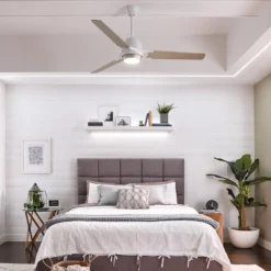 LED-Deckenventilator Zeus dreiflügelig weiß-silber
