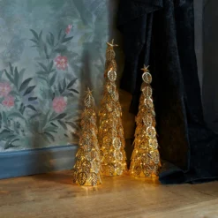LED-Dekobaum Kirstine, gold, Höhe 43 cm