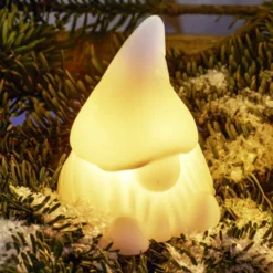LED-Dekofigur Coco, weiß, Höhe 14 cm, Wachs, Batteriebetrieb