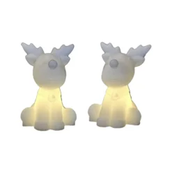LED-Dekofigur Naja, weiß, Höhe 9 cm, 2er-Set, Wachs Batterie