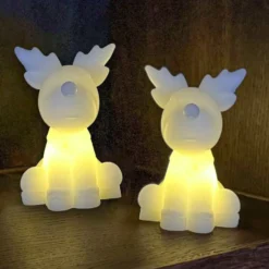 LED-Dekofigur Naja, weiß, Höhe 9 cm, 2er-Set, Wachs Batterie