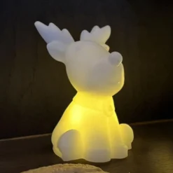 LED-Dekofigur Naja, weiß, Höhe 14 cm, Wachs, Batteriebetrieb