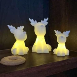 LED-Dekofigur Naja, weiß, Höhe 12 cm, Wachs, Batteriebetrieb