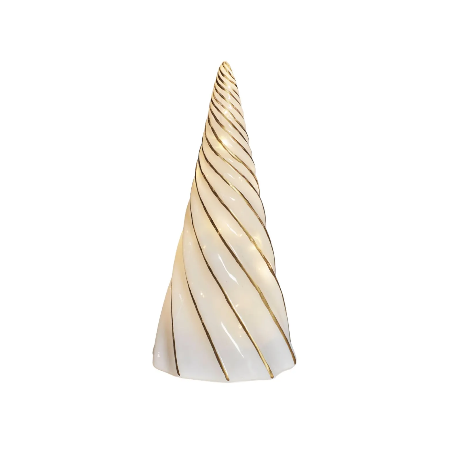 LED-Dekofigur Vilma, weiß/gold, Höhe 24 cm, Glas, Batterie