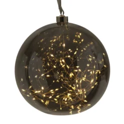 LED-Dekokugel Glow aus Glas, Ø 20 cm rauchgrau