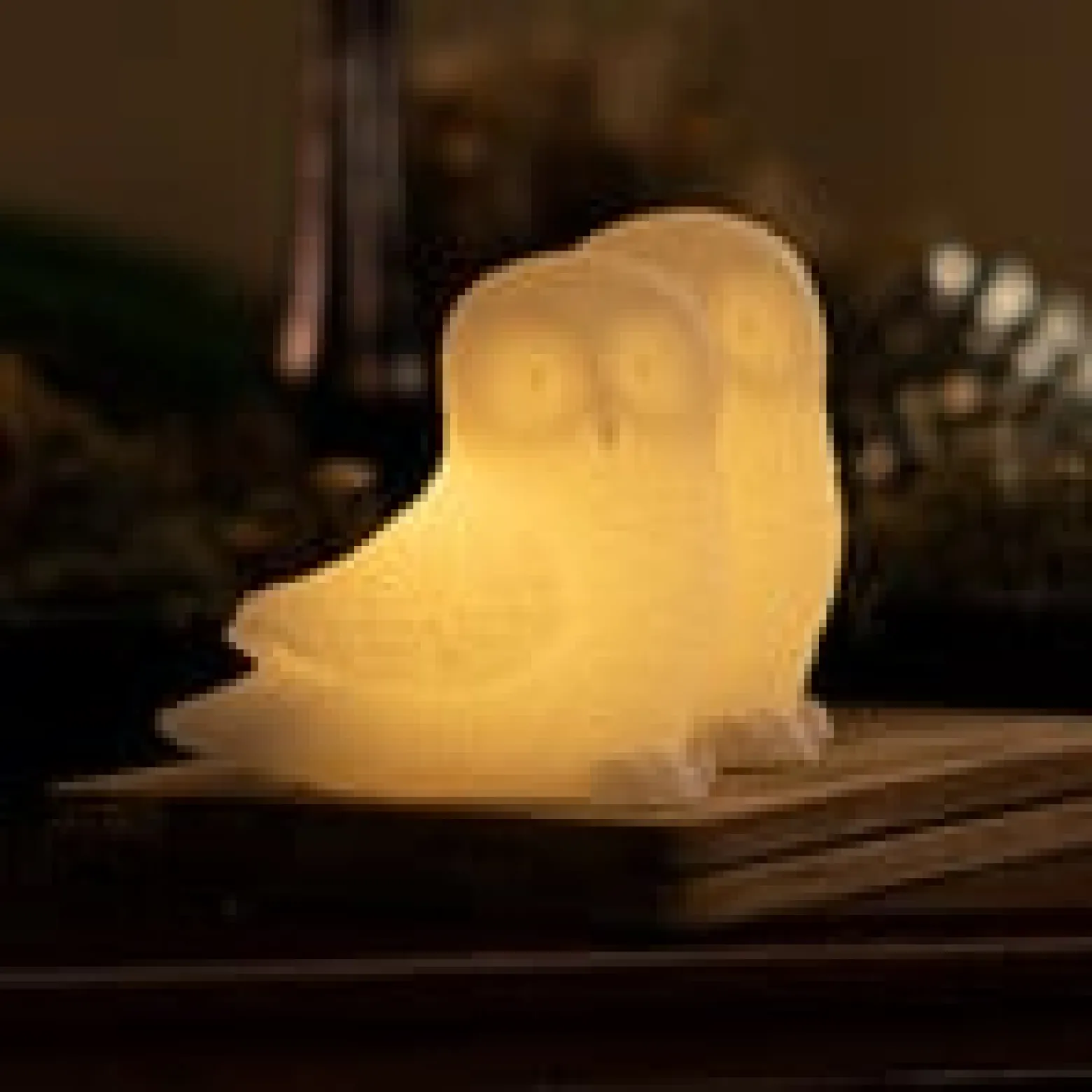 LED-Dekoleuchte Ellen Owl aus Wachs, 2er-Set