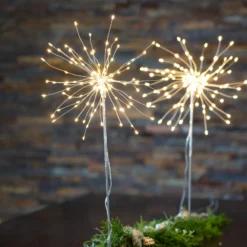 LED-Dekoleuchte Firework 3D silbergrau Höhe 50cm
