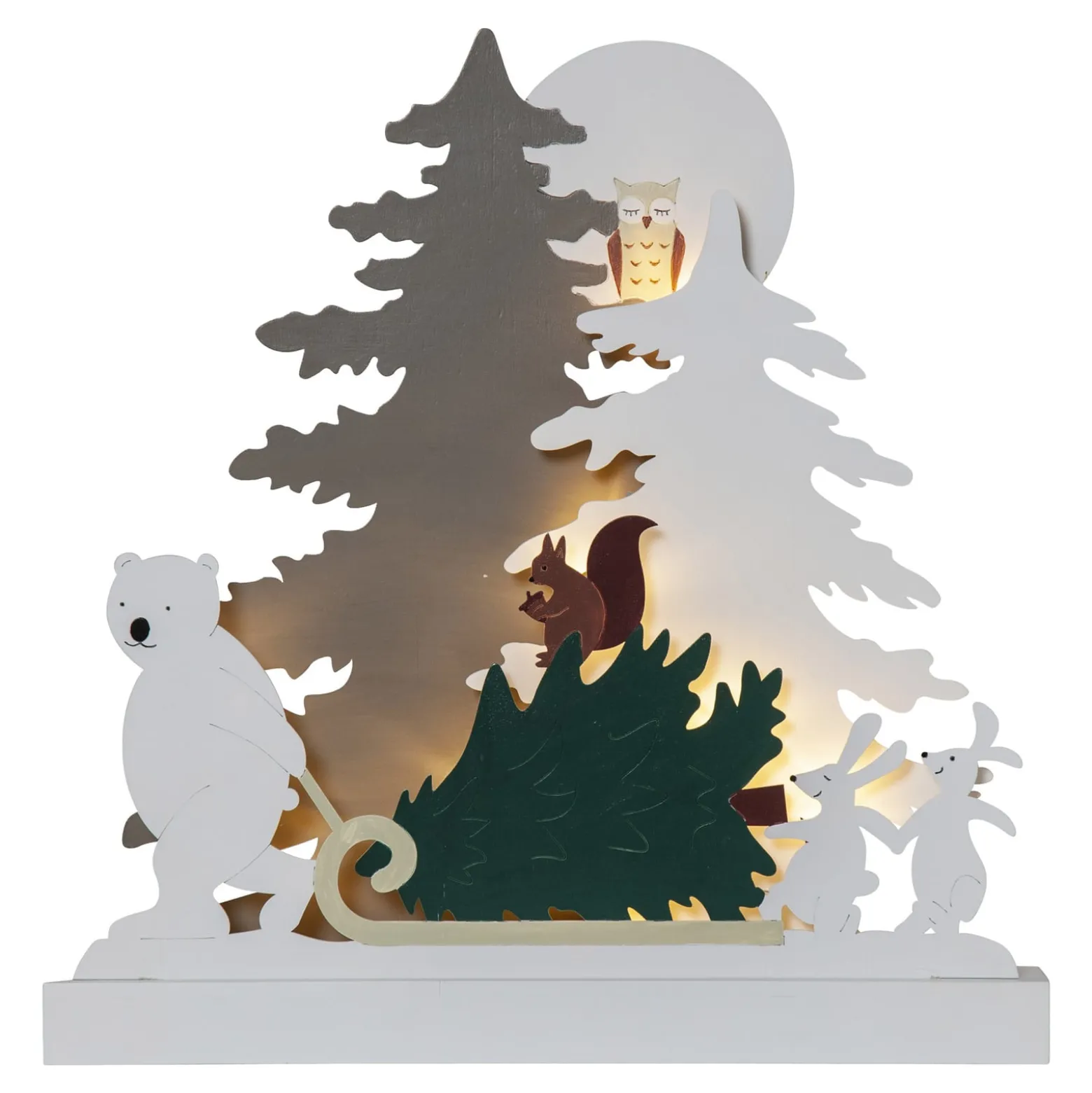 LED-Dekoleuchte Forest Friends Bär mit Schlitten