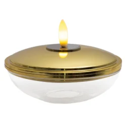 LED-Dekoleuchte Lia, goldfarben, Akku, Glas, Kunststoff