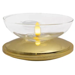 LED-Dekoleuchte Lia, goldfarben, Akku, Glas, Kunststoff