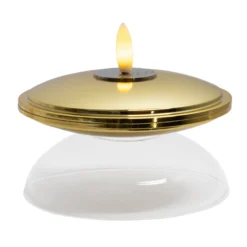 LED-Dekoleuchte Lia, goldfarben, Akku, Glas, Kunststoff