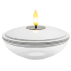 LED-Dekoleuchte Lia, weiß, Akku, Glas, Kunststoff