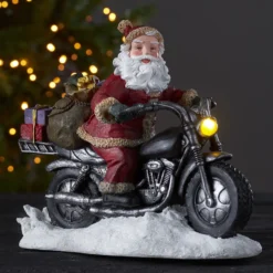 LED-Dekoleuchte Merryville, Santa auf Motorrad