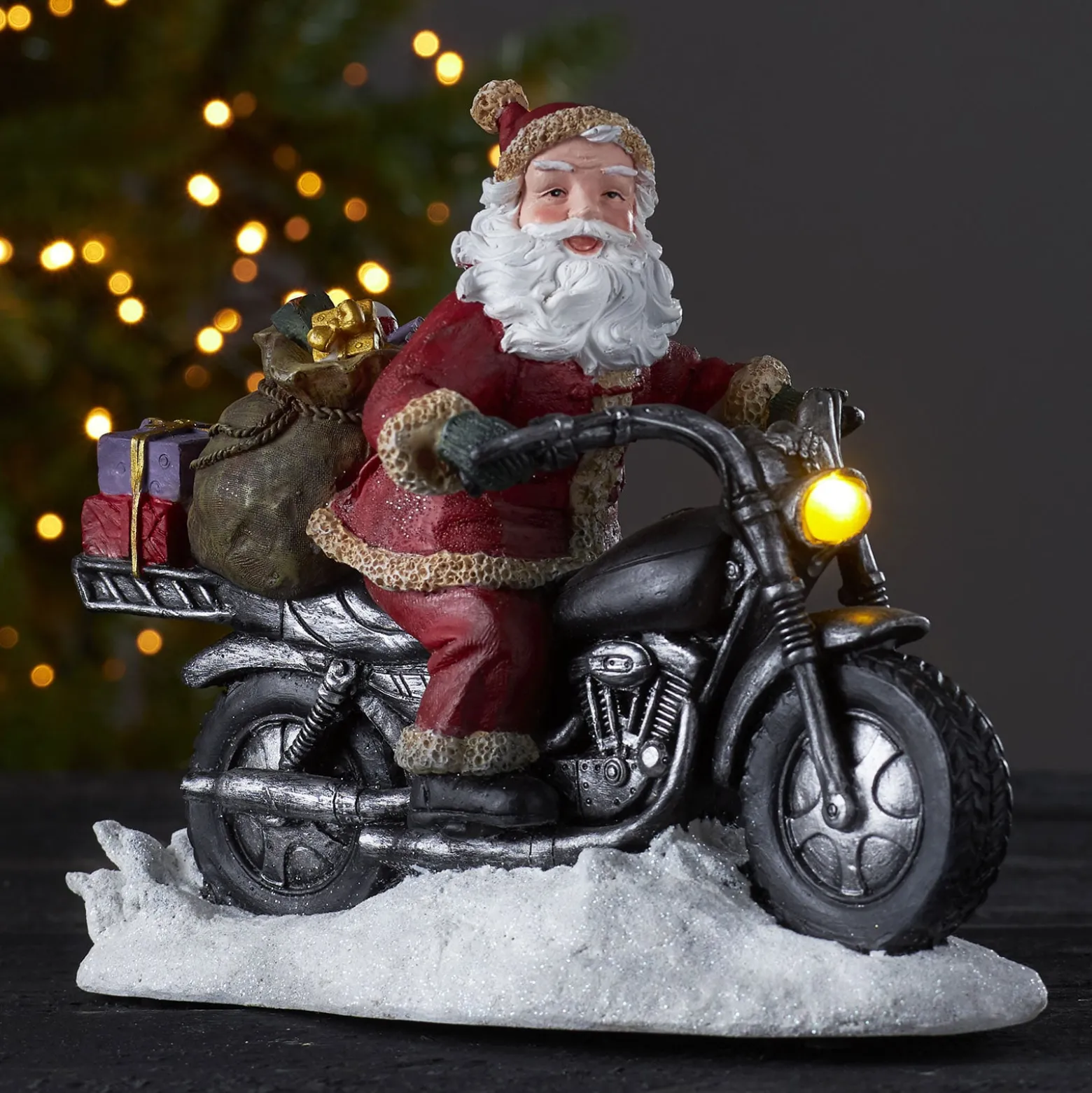 LED-Dekoleuchte Merryville, Santa auf Motorrad