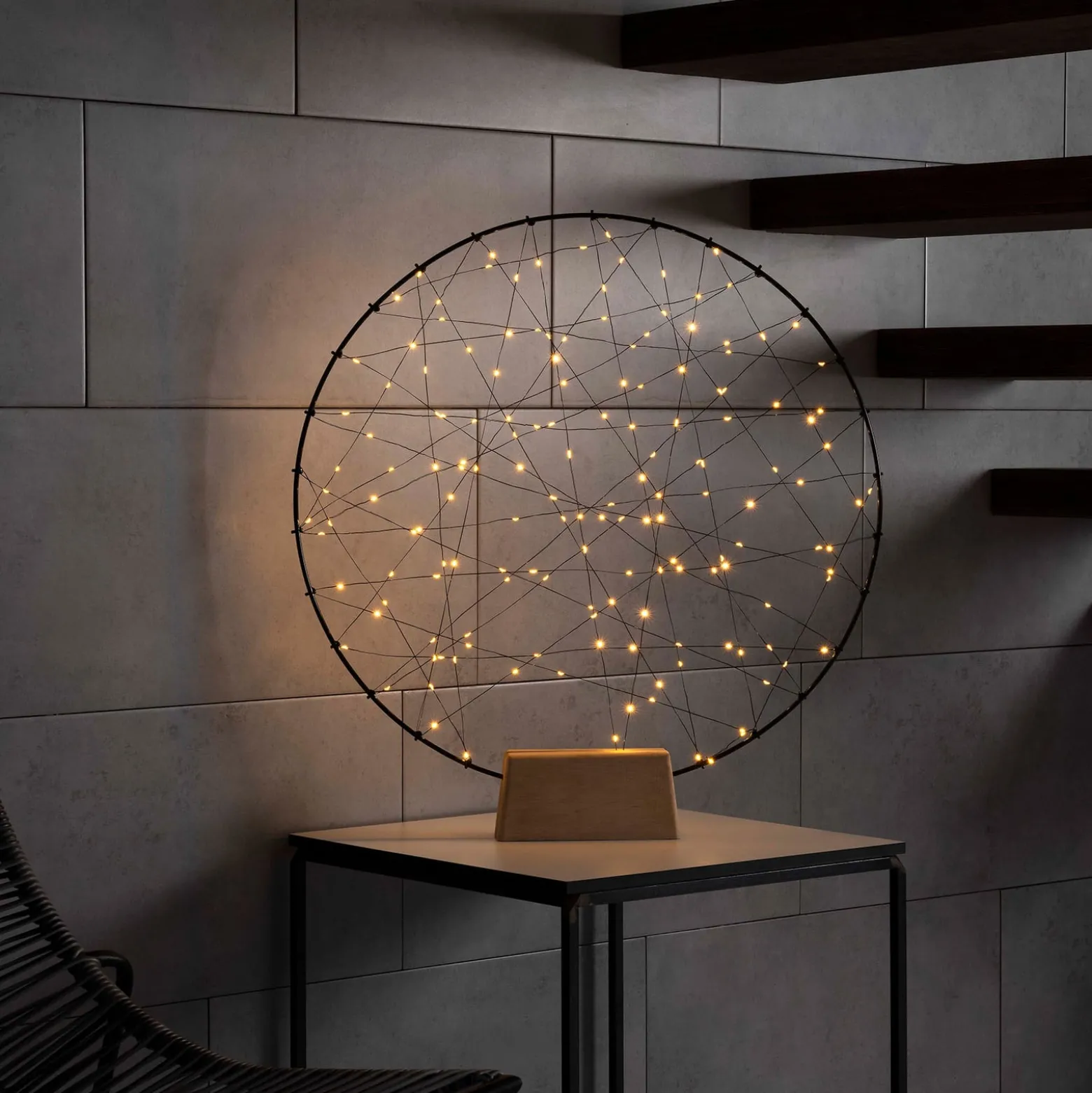 LED-Dekoleuchte Metallsilhouette Ring für innen