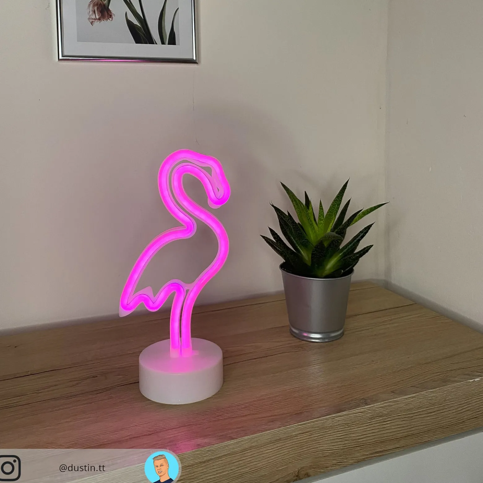 LED-Dekorationsleuchte Flamingo, batteriebetrieben