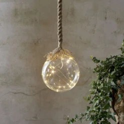 LED-Dekorationsleuchte Jutta, Glaskugel Ø 10 cm