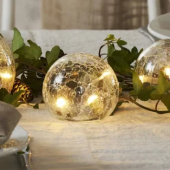 LED-Dekorationsleuchte Triss aus Glas, transparent