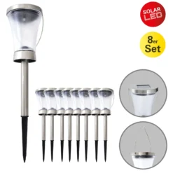 LED-Deko-Solarleuchte 5146408 mit Erdspieß 8er-Set