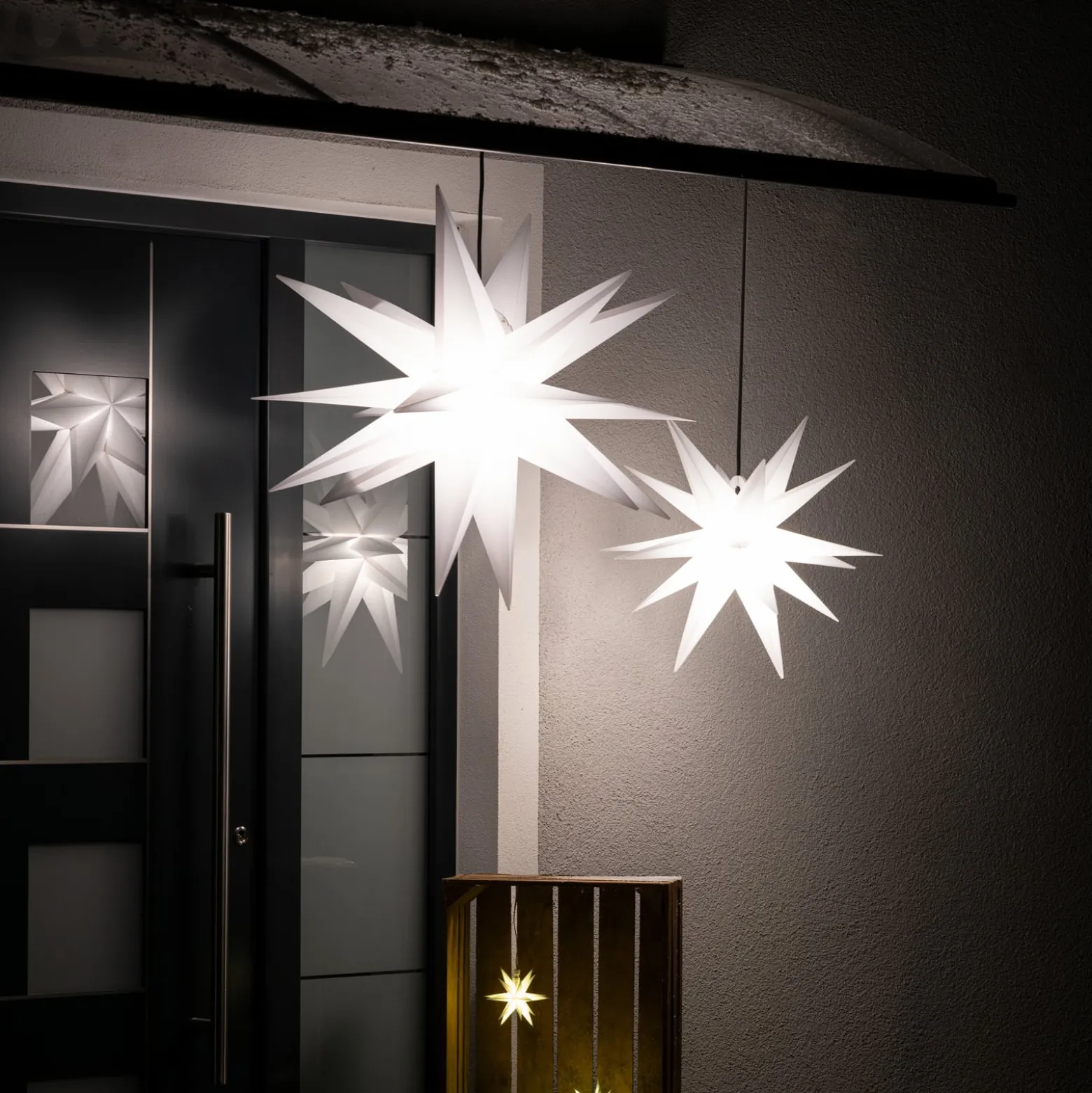 LED-Deko-Stern, 18-Zacker, Ø 25 cm, weiß