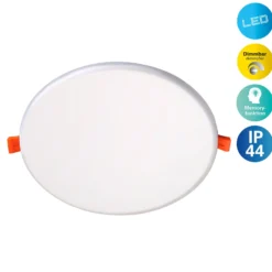 LED-Einbaulampe Suma, Ø 21,5 cm, weiß, dimmbar, IP44