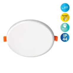 LED-Einbaulampe Suma, Ø 15,5 cm, weiß, dimmbar, IP44