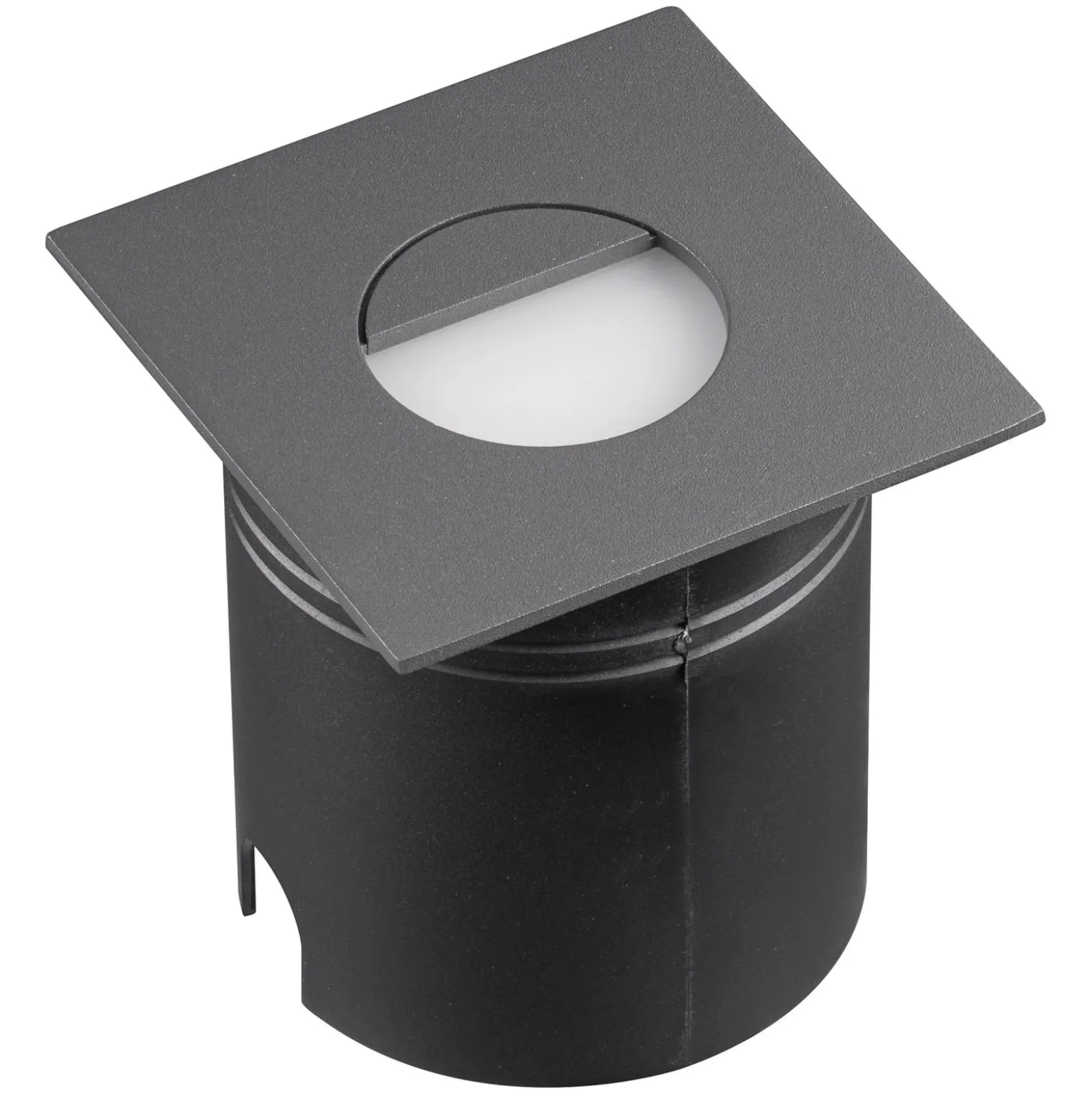 LED-Einbauleuchte Aspen, Diffusor, eckig, grau