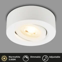 LED-Einbauleuchte Desi, weiß, Ø9cm, dimmbar, 3000K