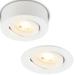 LED-Einbauleuchte Desi, weiß, Ø9cm, dimmbar, 3000K