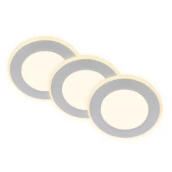 LED-Einbauleuchte Gima, chrom matt, 3.000 K, 3er-Set