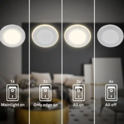 LED-Einbauleuchte Gima, chrom matt, 3.000 K, 3er-Set