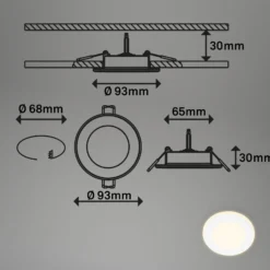LED-Einbauleuchte Gima, weiß, 3.000 K, 3er-Set