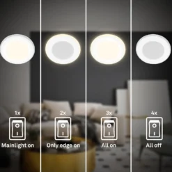 LED-Einbauleuchte Gima, weiß, 3.000 K, 3er-Set