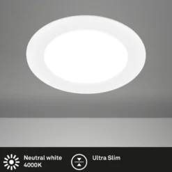 LED-Einbauleuchte Jeft, Ø 17 cm, weiß, 4000K, nicht dimmbar