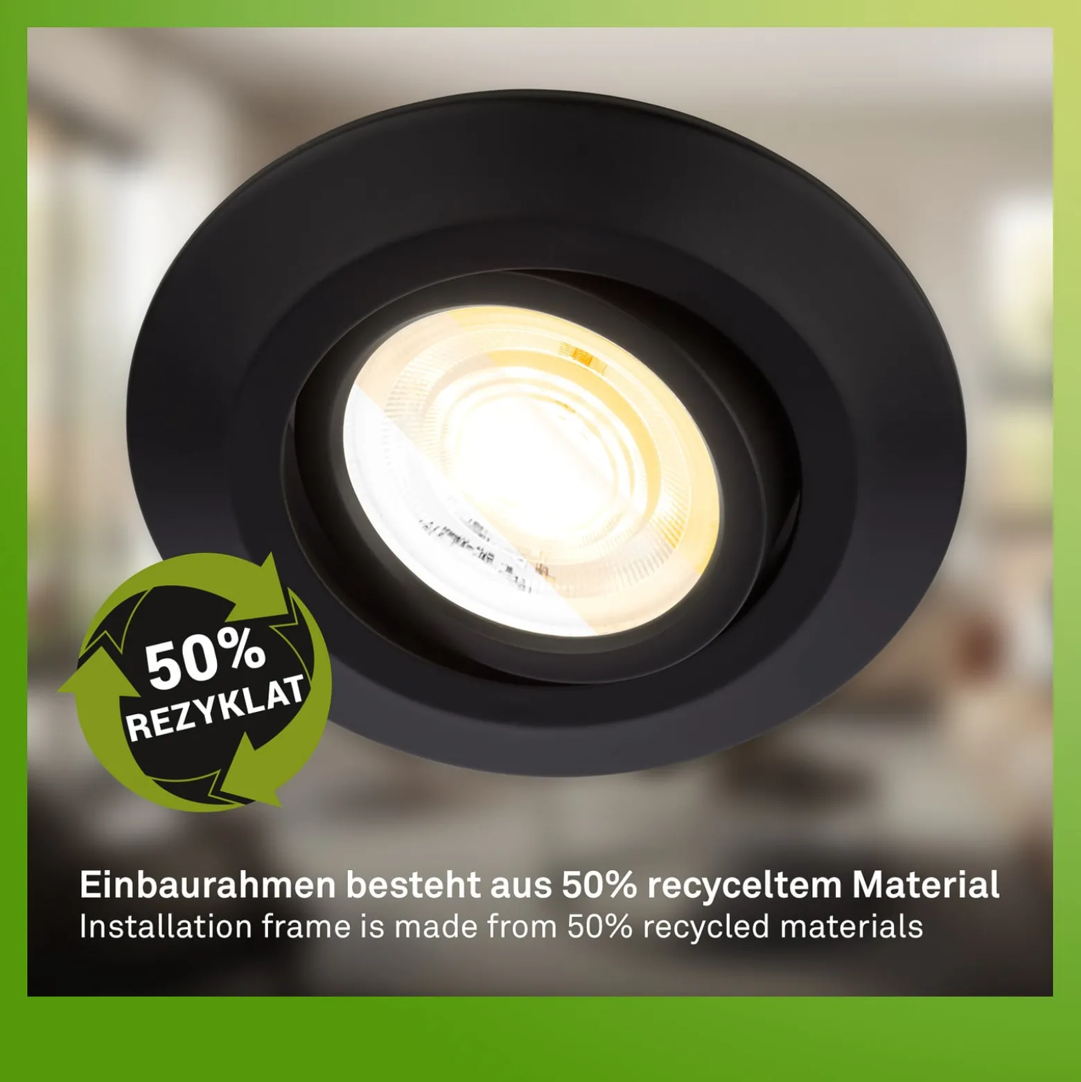 LED-Einbauleuchte Klira, schwarz, Ø 9 cm, schwenkbar, 3er