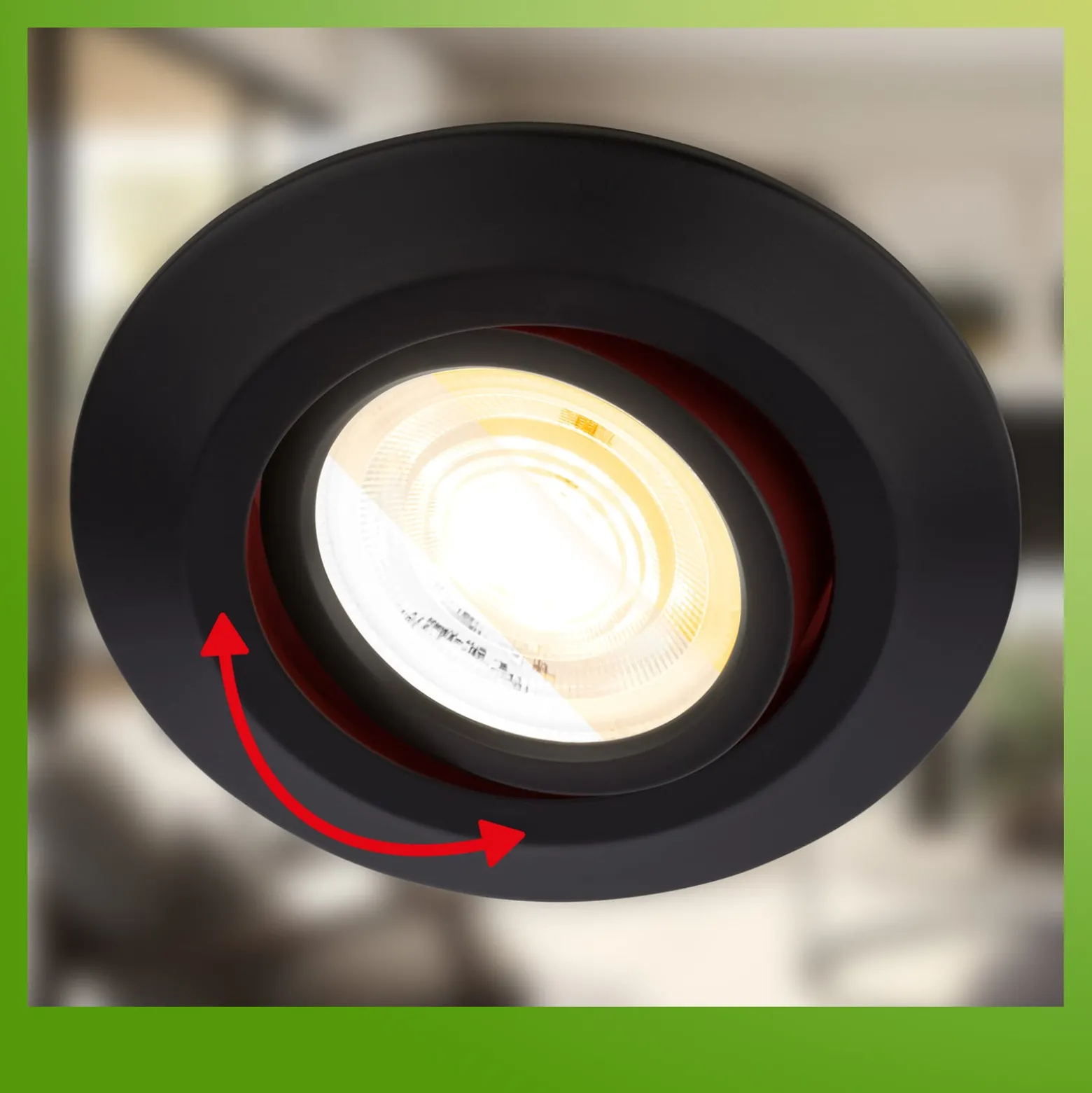 LED-Einbauleuchte Klira, schwarz, Ø 9 cm, schwenkbar, 3er