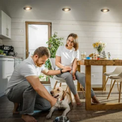 LED-Einbauleuchte Klira, schwarz, schwenkbar, dimmbar, 3er