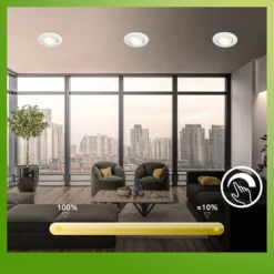 LED-Einbauleuchte Klira, weiß, schwenkbar, dimmbar, 3er