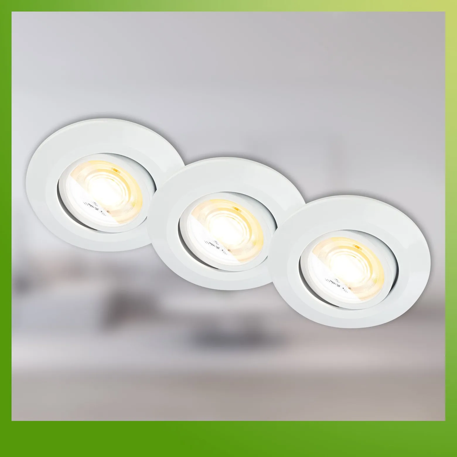 LED-Einbauleuchte Klira, weiß, schwenkbar, dimmbar, 3er